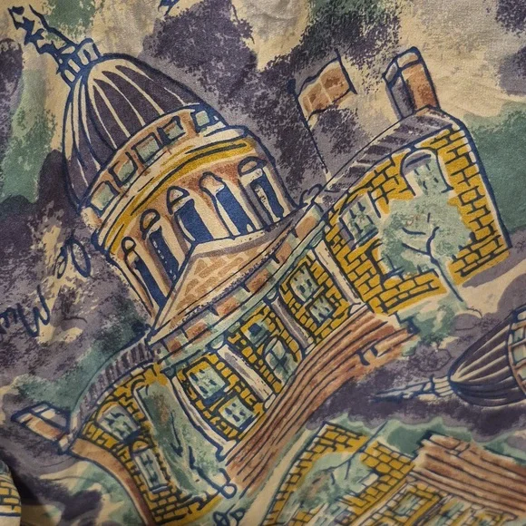 Vintage 90’s Silk Club Button Up Short Sleeve Shirt - Picture 7 of 11